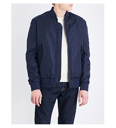 Kenzo Embroidered Shell Bomber Jacket In Navy Blue