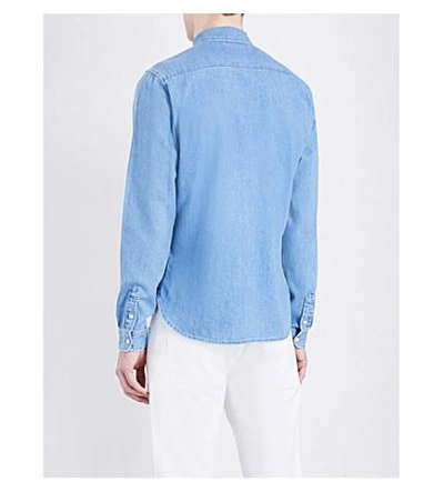 Shop Sandro Regular-fit Pure-cotton Denim Shirt In Blue Vintage - Denim