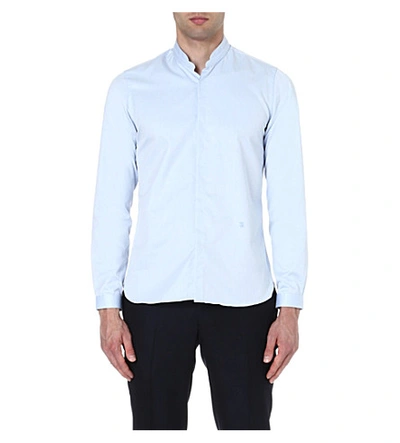 The Kooples Stand-collar Slim-fit Shirt In Light Blue