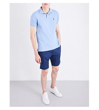 Shop Polo Ralph Lauren Slim-fit Stretch-cotton Shorts In Rustic Navy
