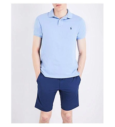 Shop Polo Ralph Lauren Slim-fit Stretch-cotton Shorts In Rustic Navy