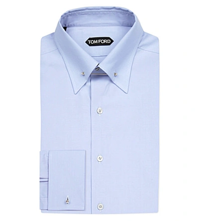 Tom Ford Striped Cotton Dress Shirt In Lt Blue
