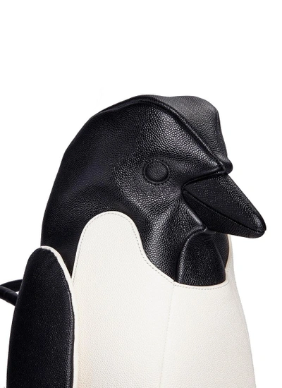 Shop Thom Browne Penguin Pebble Leather Bag