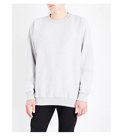 Calvin Klein Oversized Cotton-blend Sweatshirt In Light Grey Heather