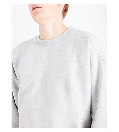 Shop Calvin Klein Oversized Cotton-blend Sweatshirt In Light Grey Heather
