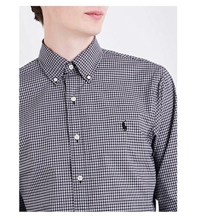 Shop Polo Ralph Lauren Tablecloth-checked Slim-fit Cotton Shirt In 1784 Black/whit
