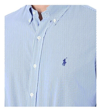 Shop Polo Ralph Lauren Standard-fit Single-cuff Striped Cotton Shirt In Black White Che