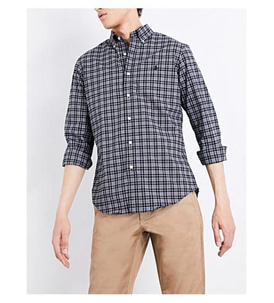 Shop Polo Ralph Lauren Slim-fit Checked Cotton Shirt In 1786 Black/whit