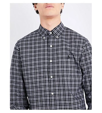 Shop Polo Ralph Lauren Slim-fit Checked Cotton Shirt In 1786 Black/whit