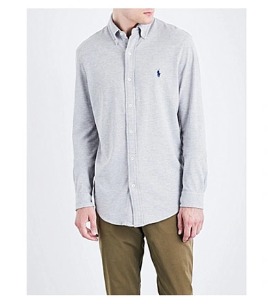 Polo Ralph Lauren Regular-fit Button-down Cotton-mesh Shirt In Spring Heather