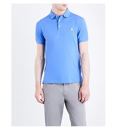 Polo Ralph Lauren Slim-fit Stretch Cotton-mesh Polo Shirt In Scottsdale Blue
