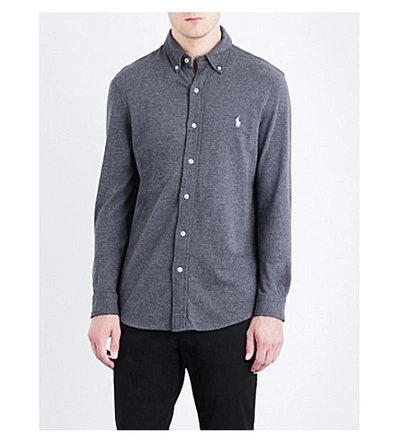 Polo Ralph Lauren Regular-fit Button-down Cotton-mesh Shirt In Stadium Grey He