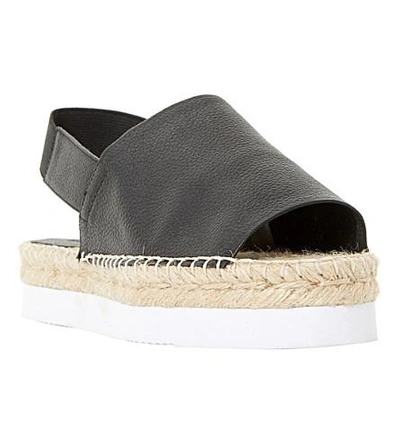 Shop Dune Lucindie Leather Espadrille Sandals In Black-leather