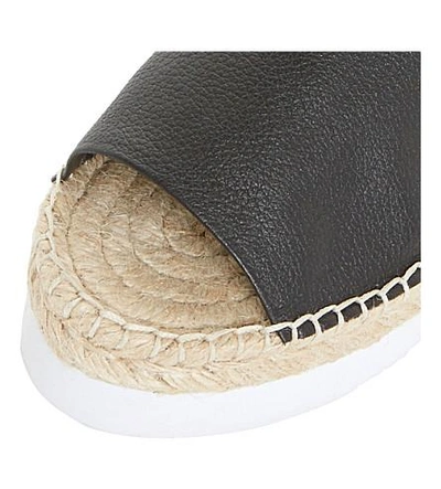 Shop Dune Lucindie Leather Espadrille Sandals In Black-leather