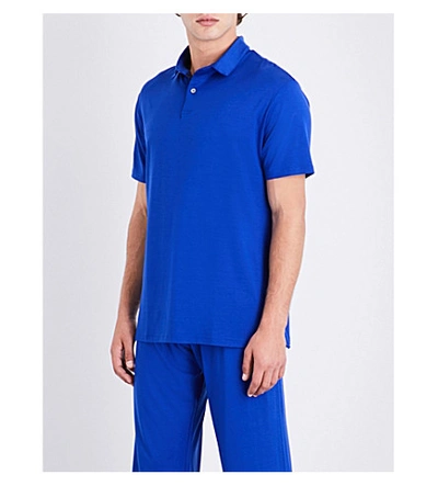 Derek Rose Basel Stretch-jersey Polo Shirt In Brt Blue