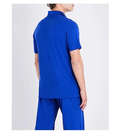 Shop Derek Rose Basel Stretch-jersey Polo Shirt In Brt Blue