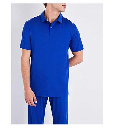 Shop Derek Rose Basel Stretch-jersey Polo Shirt In Brt Blue