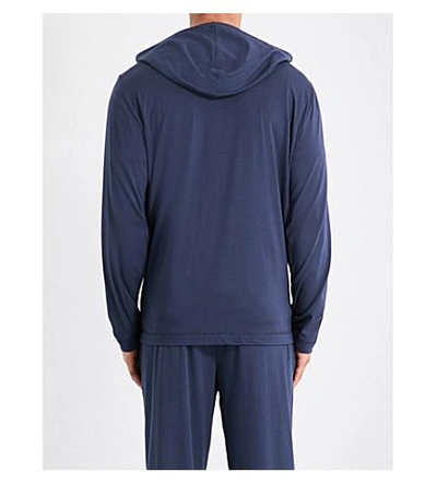 Shop Calvin Klein Infinite Cotton-modal Pyjama Hoody In Carbon Blue