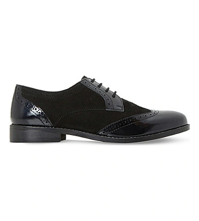 Dune Foxxy Leather Brogues In Black-leather Mix