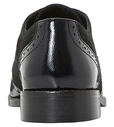 Shop Dune Foxxy Leather Brogues In Black-leather Mix