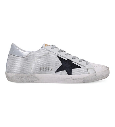 Golden Goose Superstar C39 Mesh And Leather Trainers In White/oth