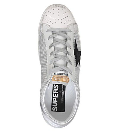 Shop Golden Goose Superstar C39 Mesh And Leather Trainers In White/oth