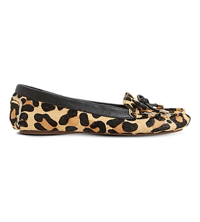 Shop Dune Genovia Leopard-print Loafers In Tan-leather