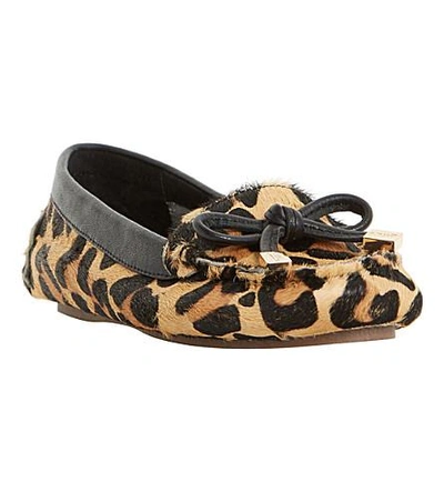 Shop Dune Genovia Leopard-print Loafers In Tan-leather