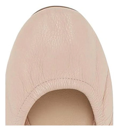 Shop Dune History Leather Ballerina Pumps In Nude-leather