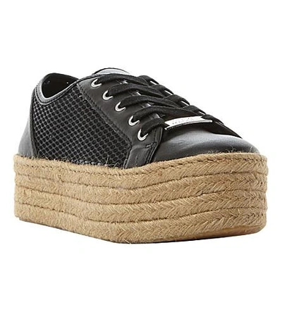 Shop Steve Madden Mars Platform Espadrille Sneakers In Black-synthetic