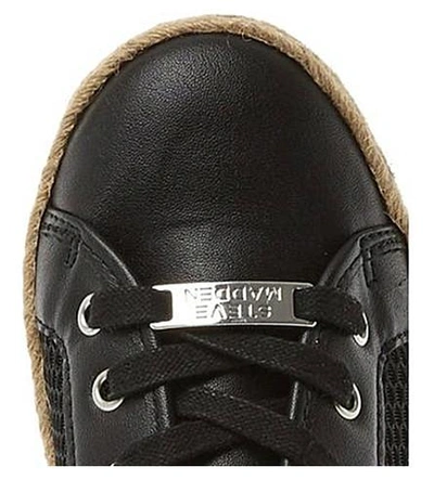 Shop Steve Madden Mars Platform Espadrille Sneakers In Black-synthetic