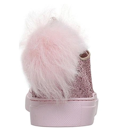Shop Minna Parikka Tail Pom-pom Glitter Trainers In Pale Pink