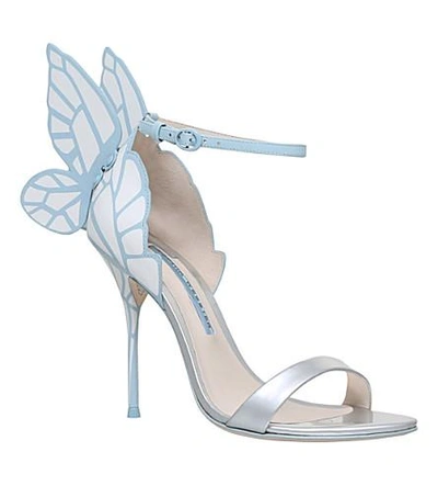 Shop Sophia Webster Chiara Bridal Winged Leather Sandals In Pale Blue