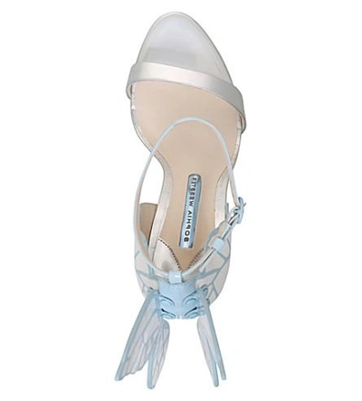 Shop Sophia Webster Chiara Bridal Winged Leather Sandals In Pale Blue