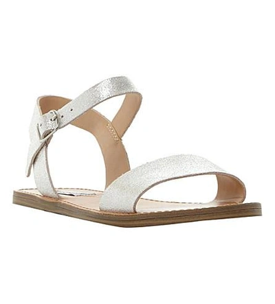 Shop Steve Madden Kondi Two-part Sandals In Silver-leather