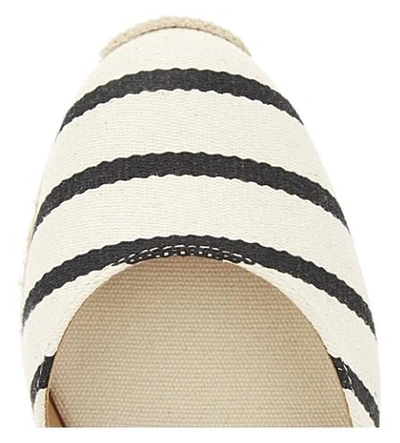 Shop Soludos Striped Espadrille Wedge Sandals In Black Natural 004