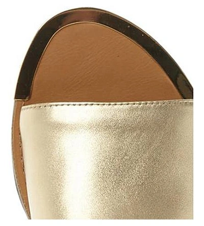Shop Steve Madden Kidd Metallic Leather Sandals In Gold-leather