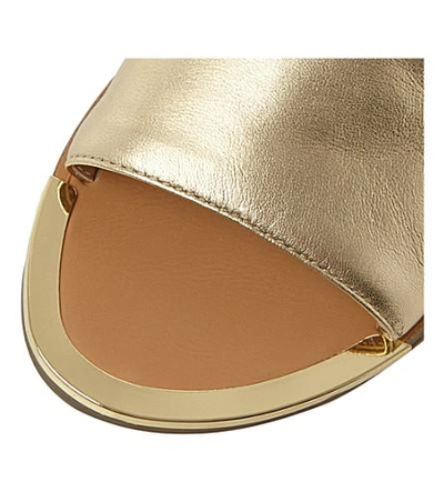 Shop Steve Madden Kidd Metallic Leather Sandals In Gold-leather