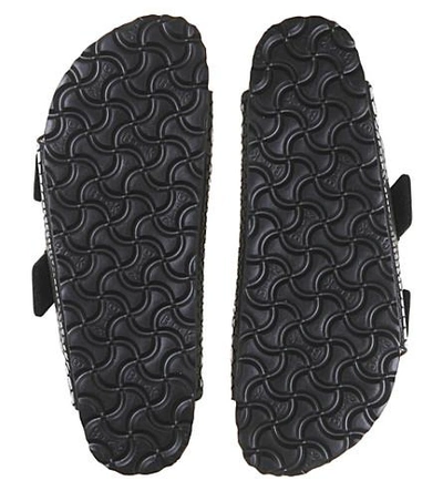Shop Birkenstock Arizona Faux Snake-leather Sandals In Shiny Snake Black