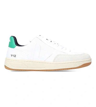 Veja V12 Mesh And Suede Trainers In White/oth