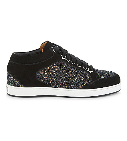 black glitter jimmy choo trainers