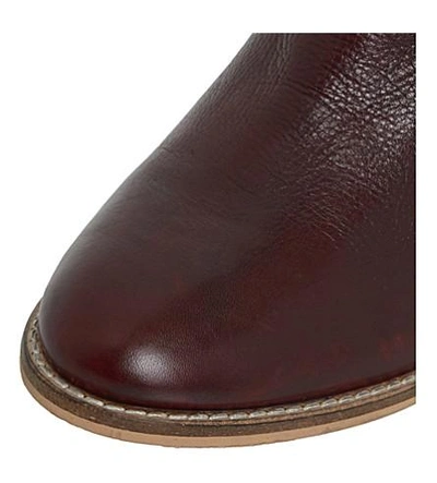 Shop Dune Pontoon Leather Ankle Boots In Burgundy-leather