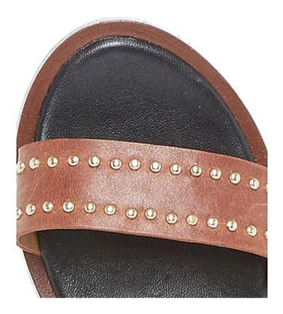 Shop Dune Lagoma Pin Stud Leather Sandals In Tan-leather