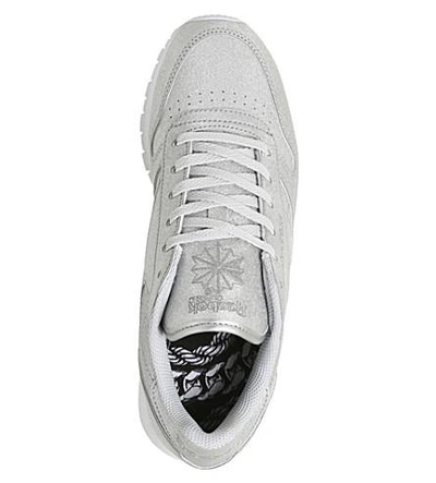 Shop Reebok Classic Metallic-leather Sneakers In White Diamond