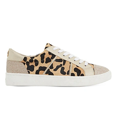 Dune Egypt Leather Sneakers In Leopard-pony