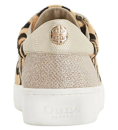 Shop Dune Egypt Leather Sneakers In Leopard-pony