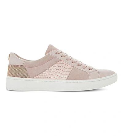Dune Egypt Leather Trainers In Pale Pink-leather