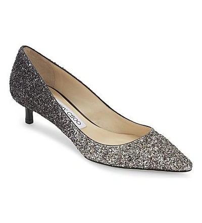 Shop Jimmy Choo Romy 40 Glitter Courts In Light Mocha/black