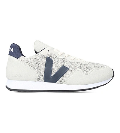 Veja Santos Dumont Flannel And Suede Trainers In Grey Mixed
