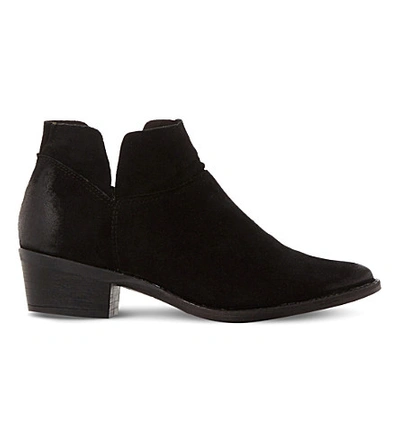 Steve Madden Phoenix Cutout Suede Ankle Boots In Black-suede